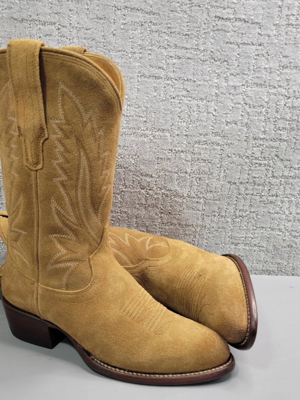 Tecovas The Jamie Women's US Size 6B Caramel Suede Pull on Western Boots - Picture 11 of 14